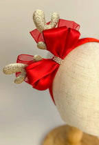 Christmas headband - Red and Rose Gold